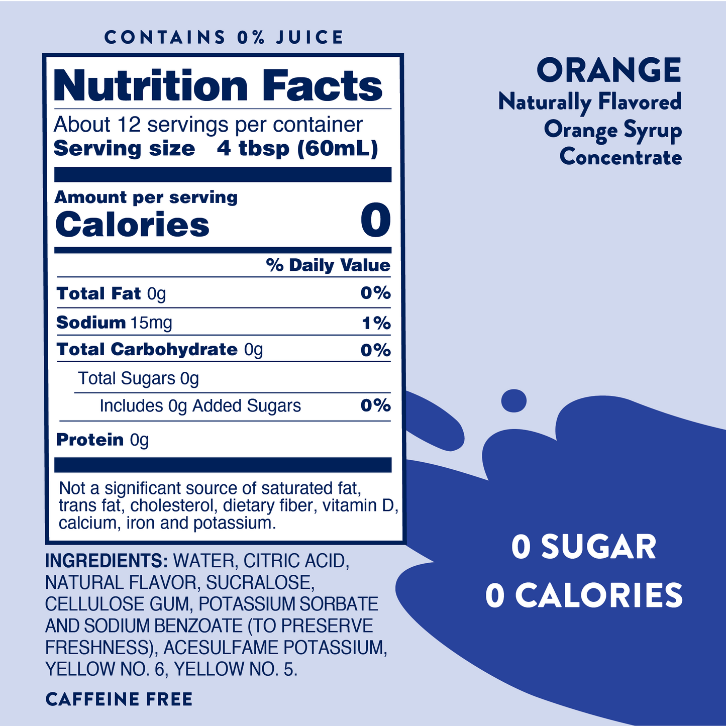 Sugar Free Orange Soda Syrup