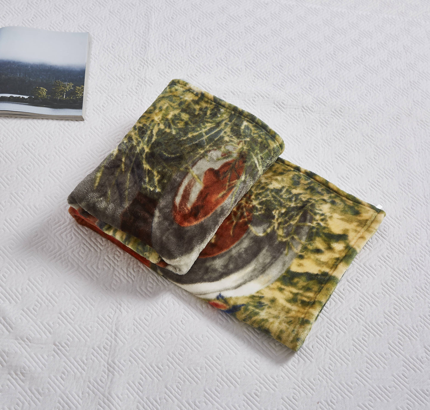 "Patriotic Tractor"  1-Ply Faux Fur Everyday Blanket