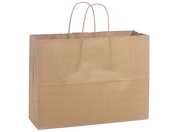 Brown Kraft Paper Retail Shopping Bags: 25 Pack / Medium 13x7x15"