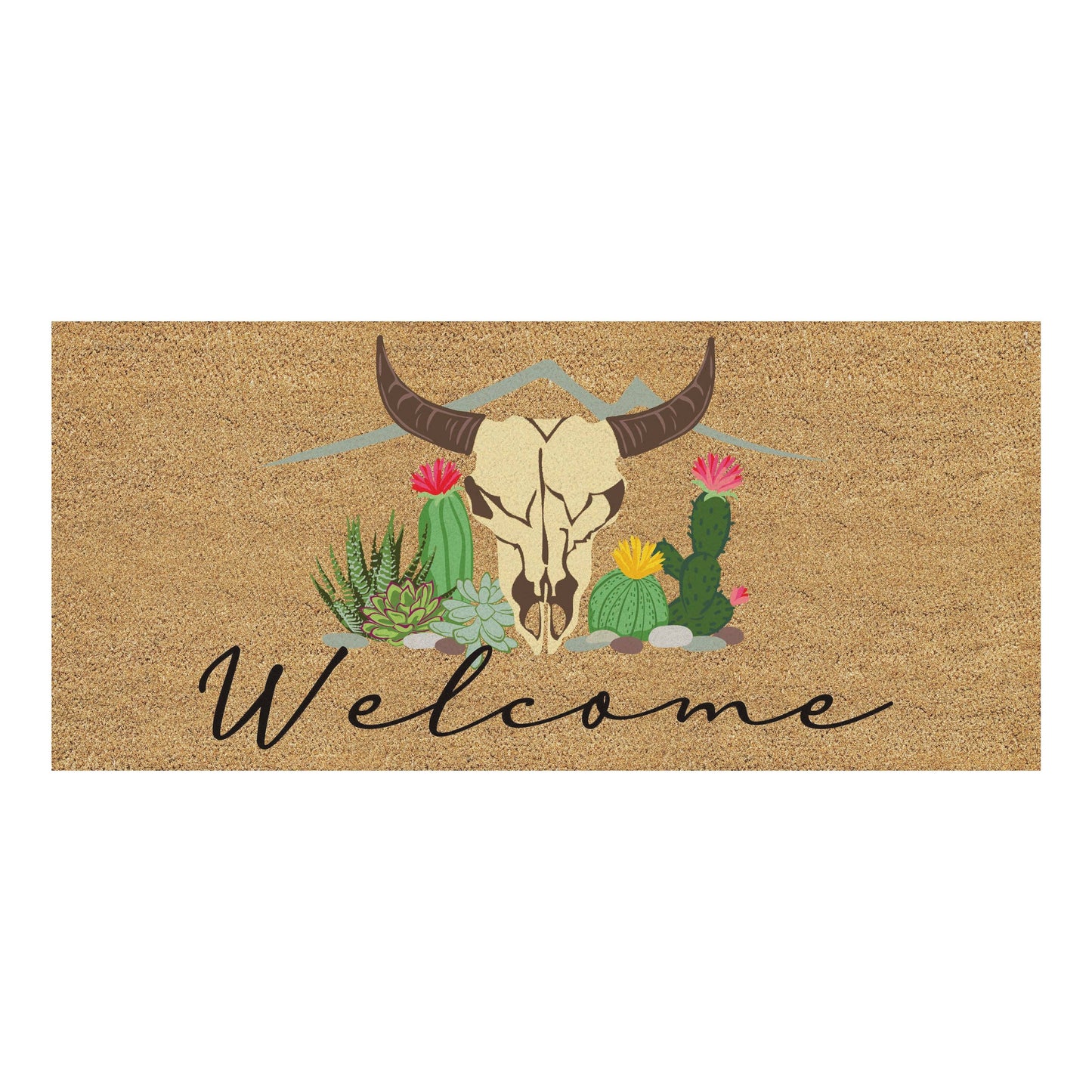 Longhorn Welcome Flocked Coir Sassafras Switch Mat