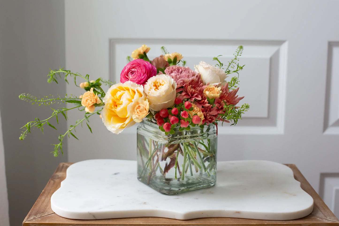 4.75" Square Glass Floral Vase