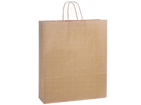 Brown Kraft Paper Retail Shopping Bags: 25 Pack / Medium 13x7x15"