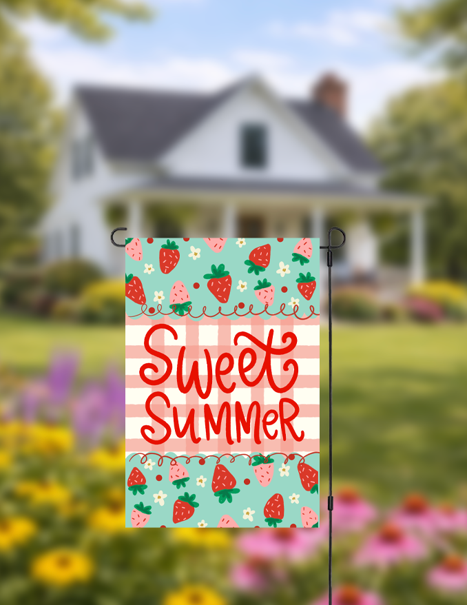 Strawberry Sweet Summer Garden Flag