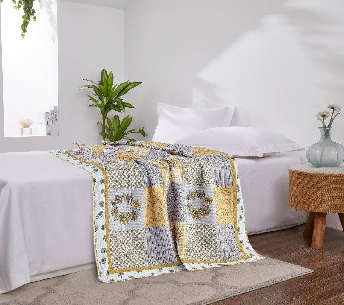 "Sunshine"  Quilted Throw Blanket 50"x60"