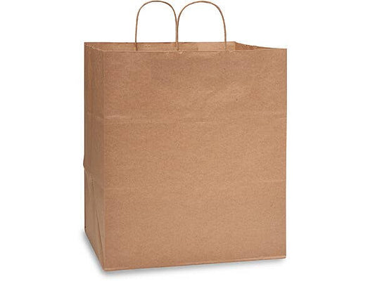 Brown Kraft Paper Retail Shopping Bags: 25 Pack / Regal 14x10x15.5"