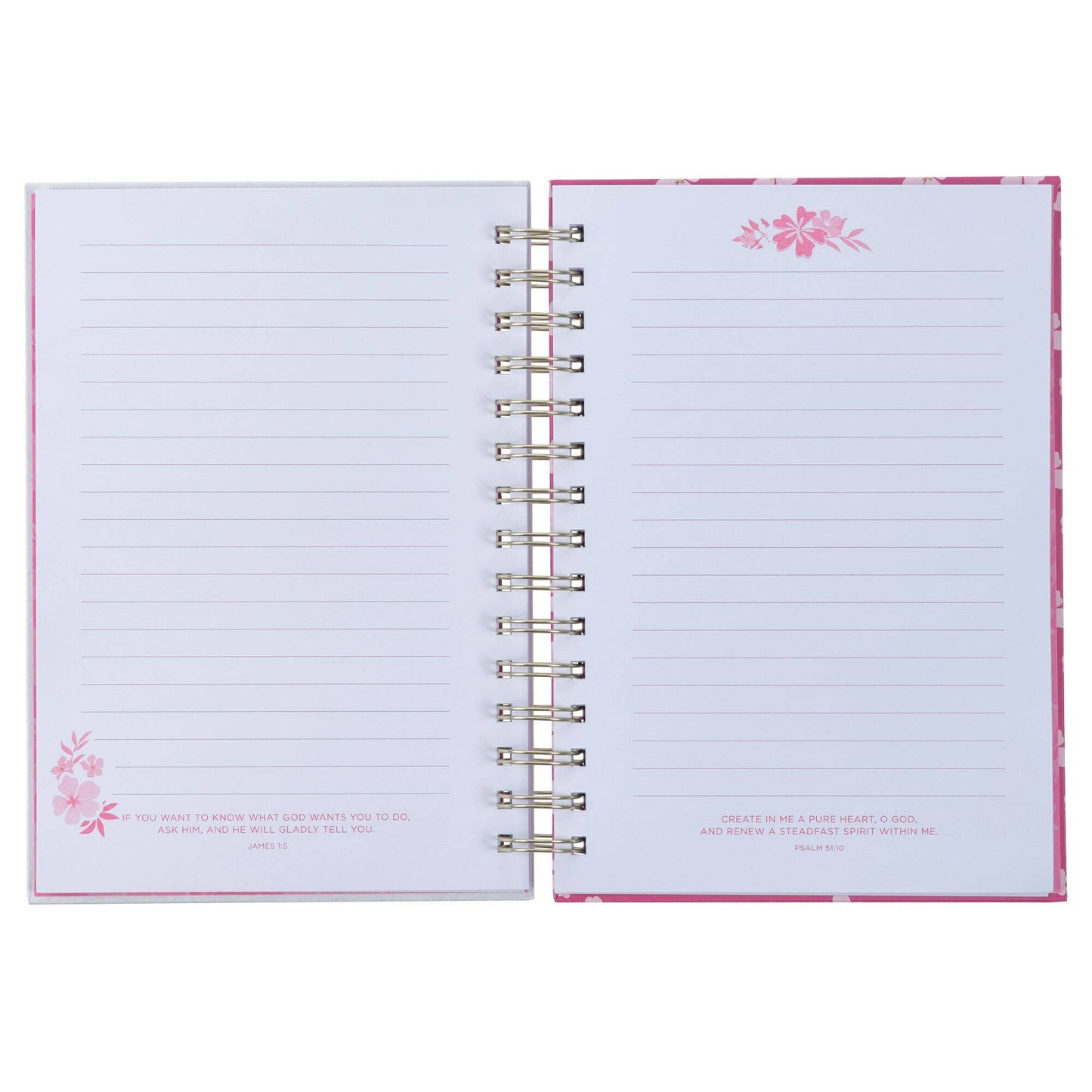 Journal Wirebound Fuchsia The Lord is With You Zeph. 3:17