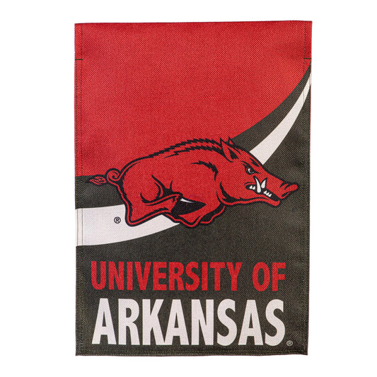 University of Arkansas Burlap Flag GDN Size