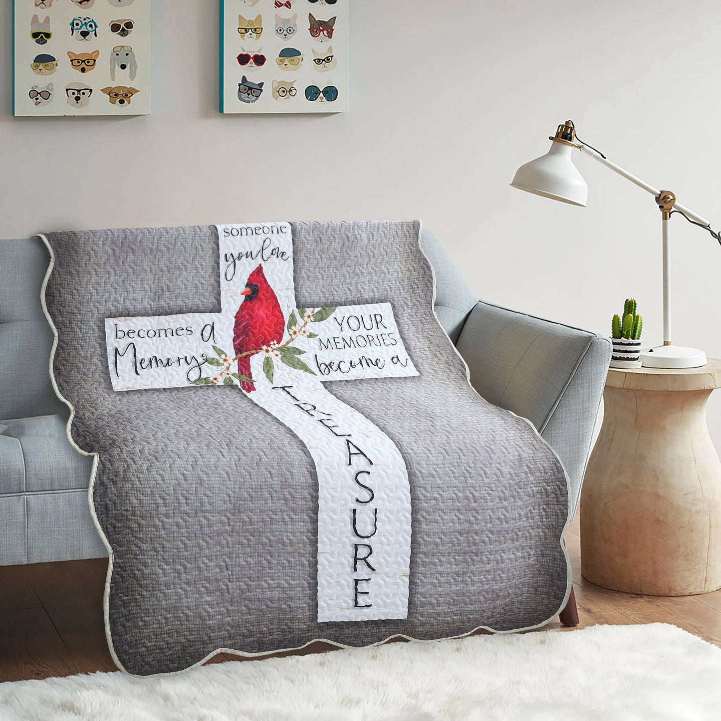 "Memories Become a Treasure" Quilted Throw 50"x60"