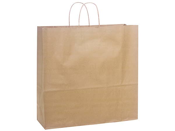 Brown Kraft Paper Retail Shopping Bags: 25 Pack / Queen 16x6x19"