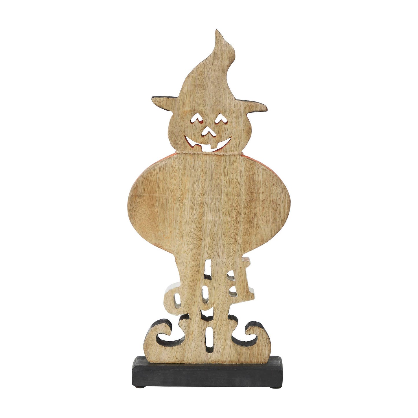 Jack-O-Lantern Boo Halloween Decor Wood Figurine, 15.5"