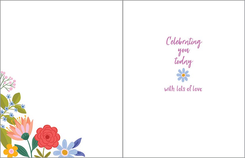 Mother's Day Greeting Card - Happy Mom Flowers