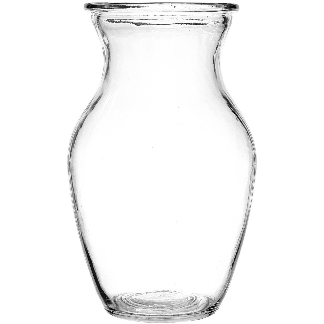 8" Clear Floral Glass Rose Vase