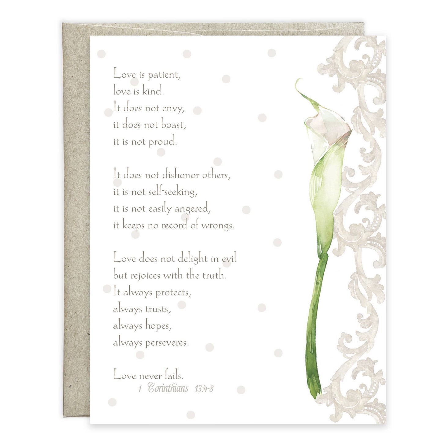 With Scripture Wedding Greeting Greeting Card - Calla Lily