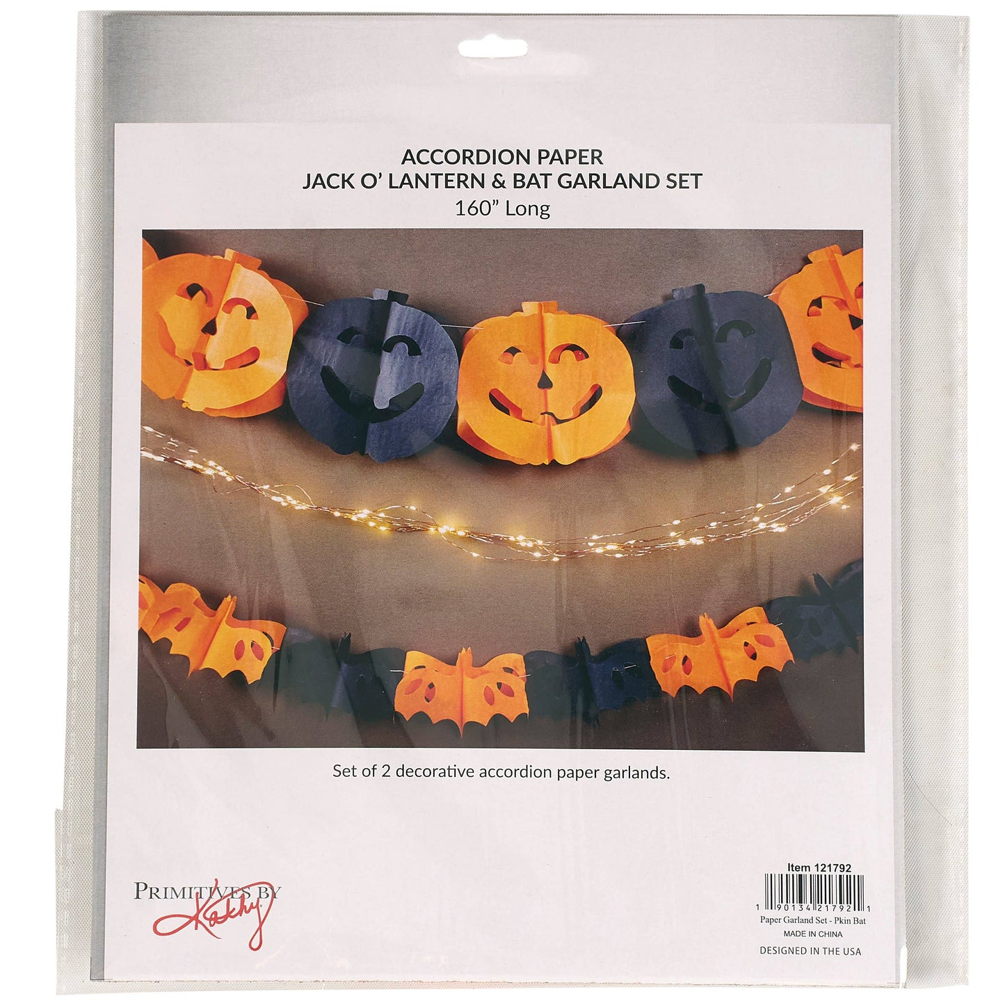 Pumpkin Bat Paper Garland Set