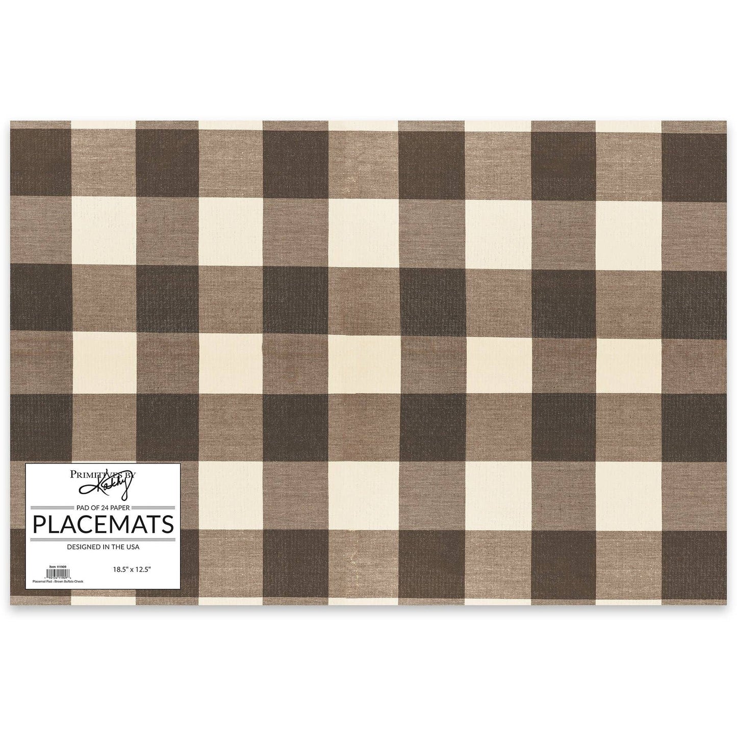 Brown Buffalo Check Paper Placemat Pad