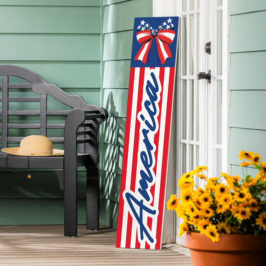 American Classic Stars & Stripes Porch Leaner, Bow "America"