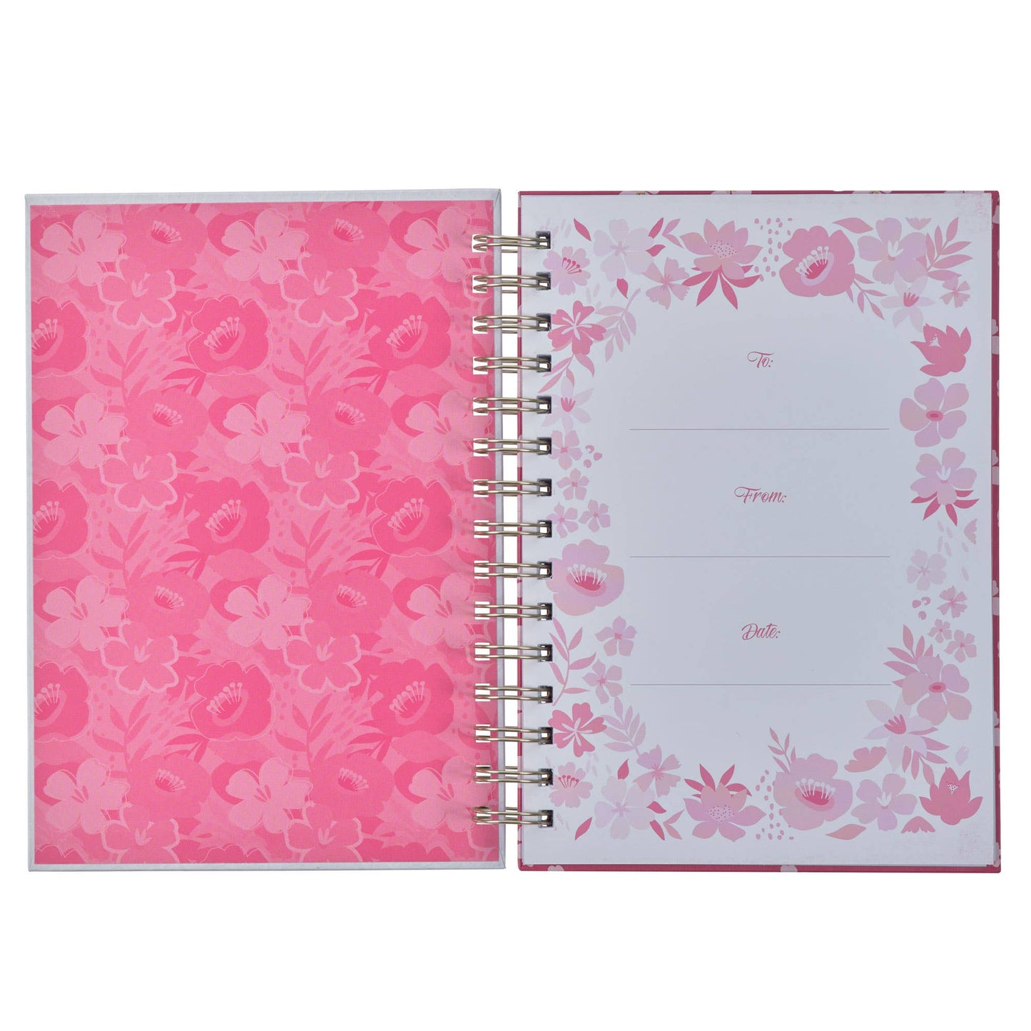 Journal Wirebound Fuchsia The Lord is With You Zeph. 3:17