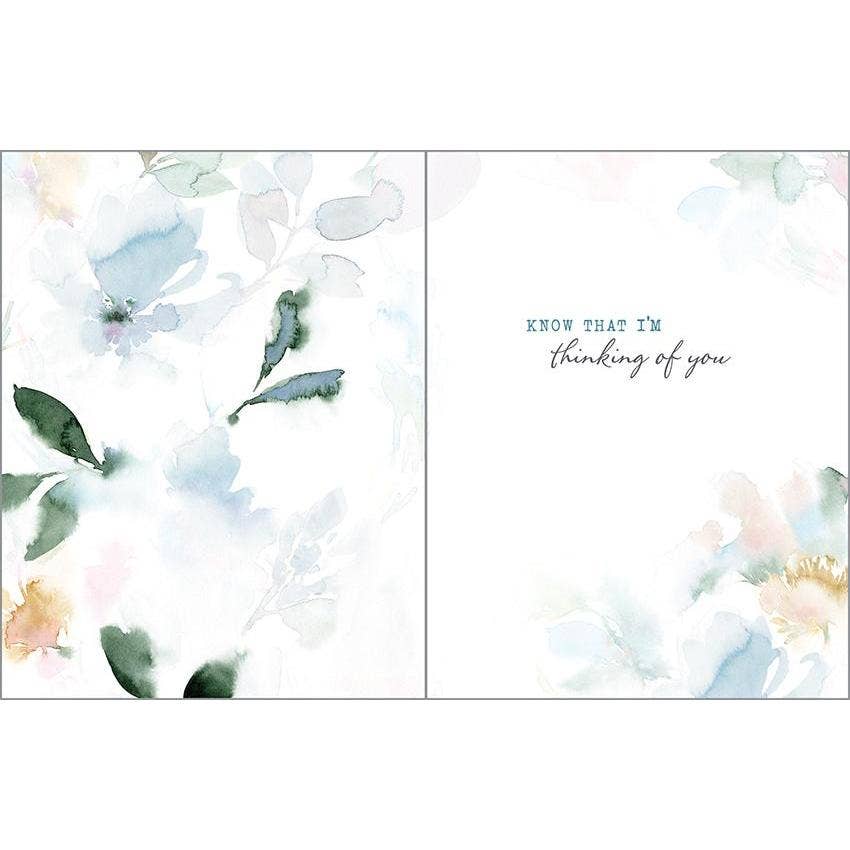 Thinking of You Greeting Card - Leaves-Hummingbird