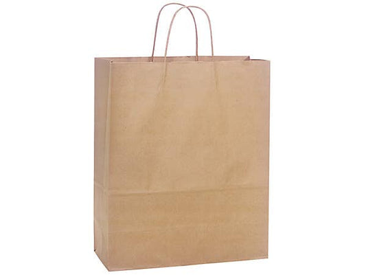 Brown Kraft Paper Retail Shopping Bags: 25 Pack / Medium 13x7x15"