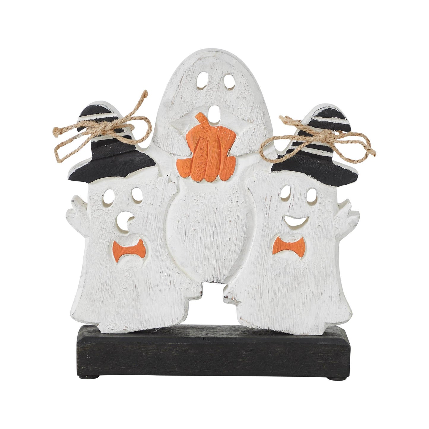 Wood Ghost Figurine 8.5" Rustic Farmhouse Halloween Decor