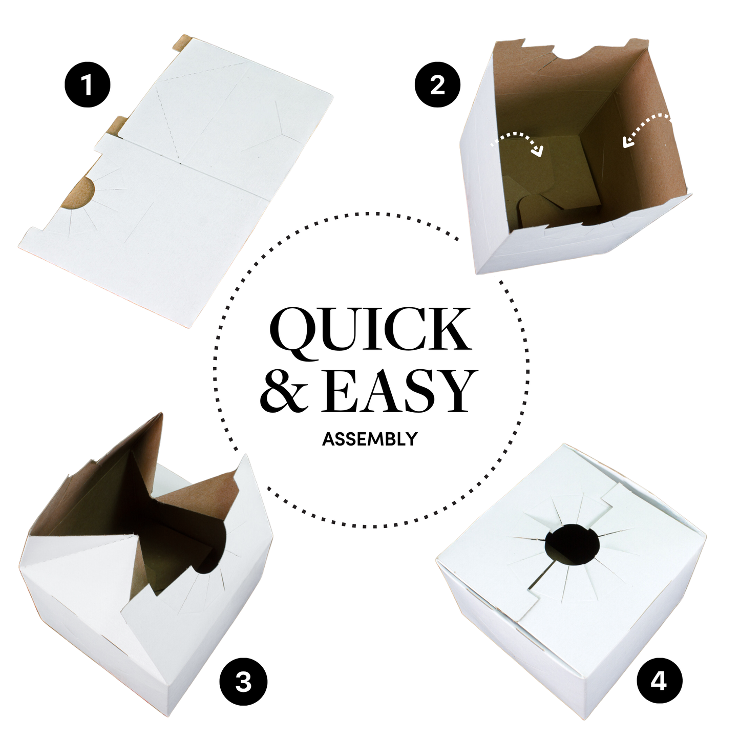 100PK - Quick Fold Floral Delivery Box for Vase Transport: 6"L 6"W 4"H