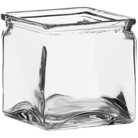 4.75" Square Glass Floral Vase