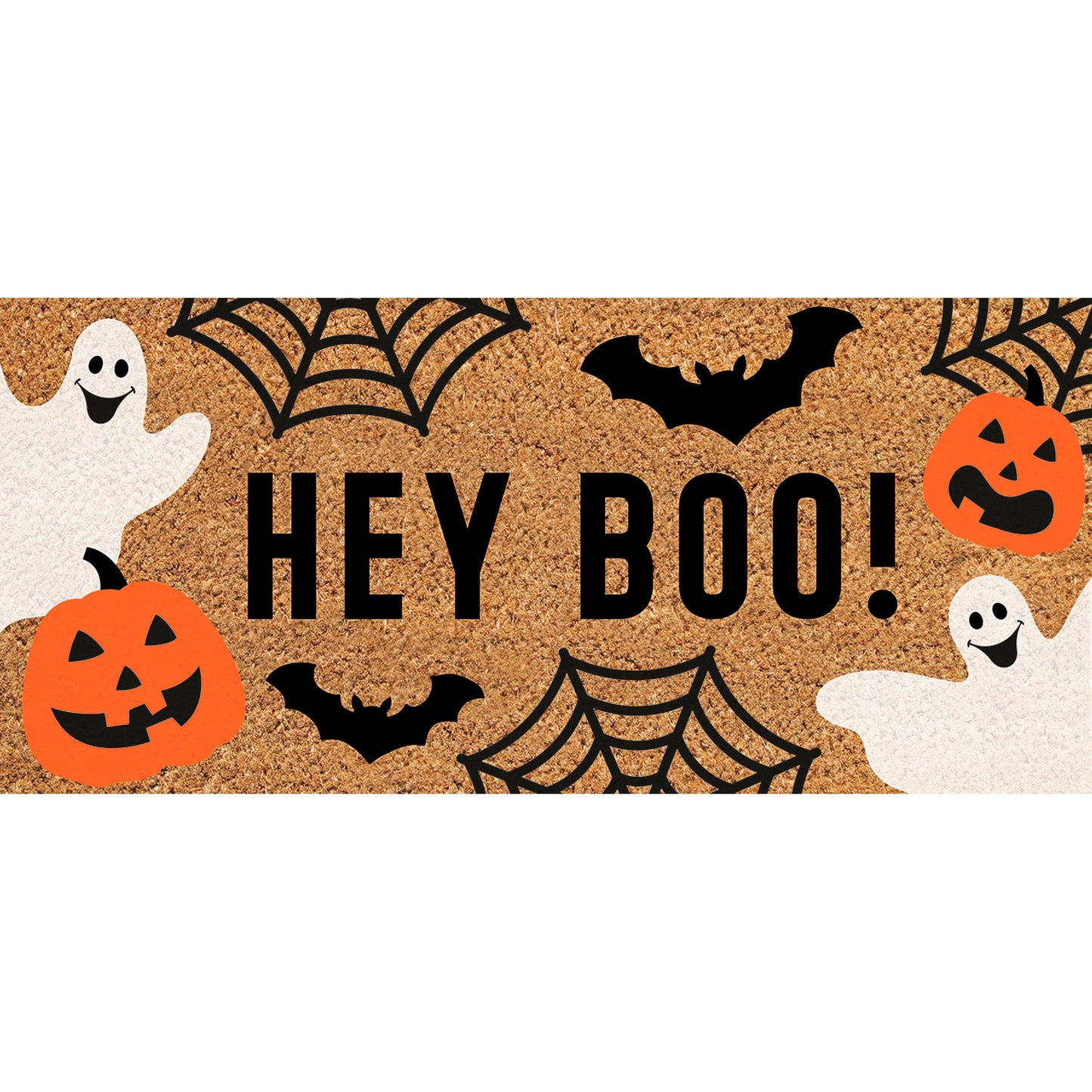 Hey Boo Halloween Flocked Coir Sassafras Switch Mat