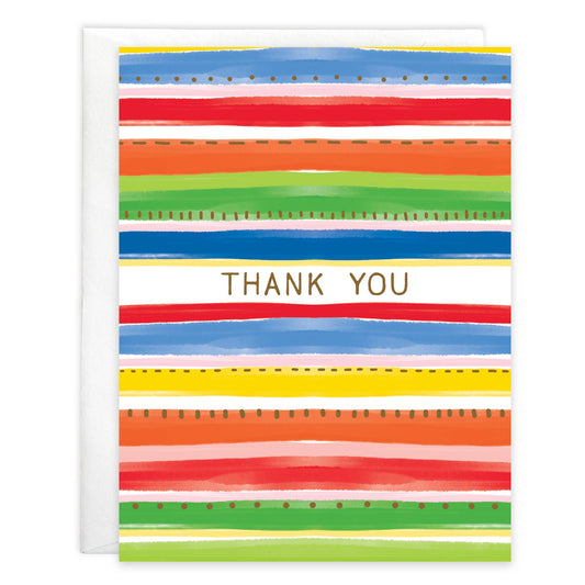 Thank You Greeting Card - Bold Stripes