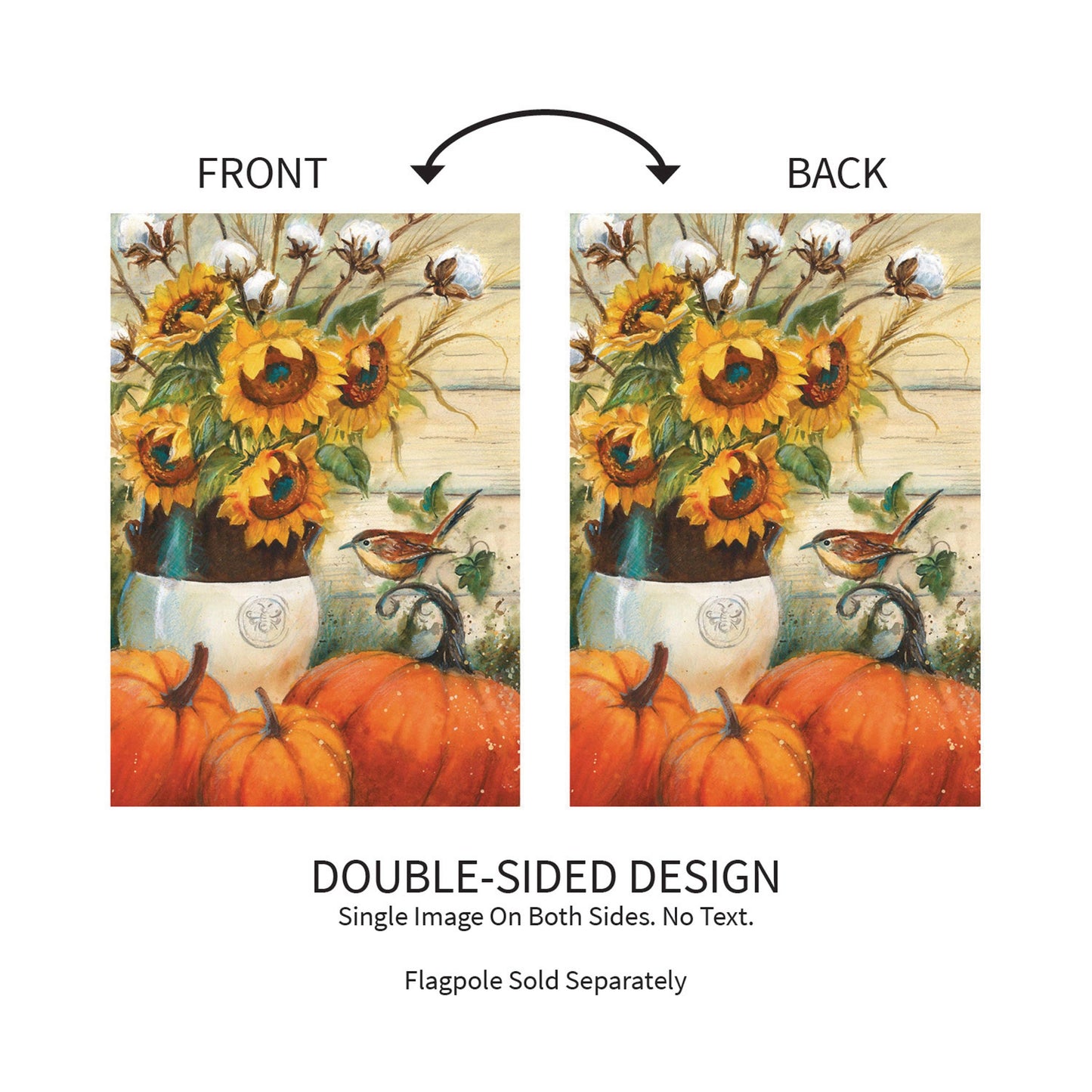 Cotton & Sunflowers Suede Garden Flag