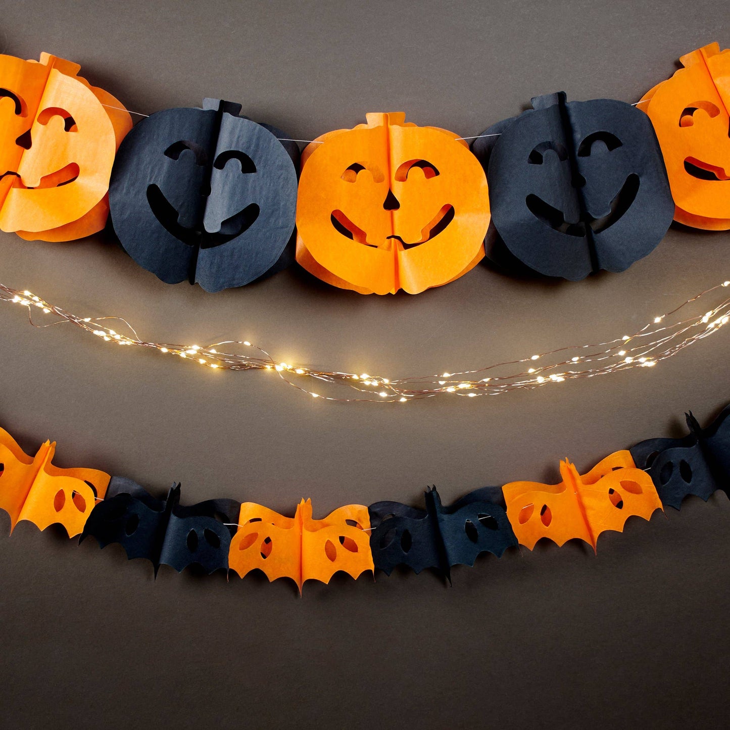 Pumpkin Bat Paper Garland Set