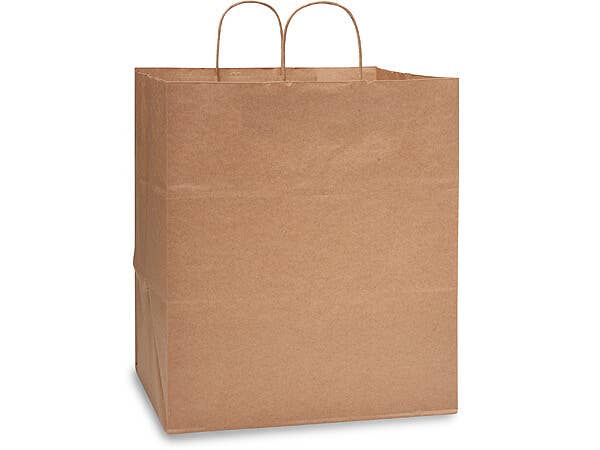 Brown Kraft Paper Retail Shopping Bags: 25 Pack / Queen 16x6x19"