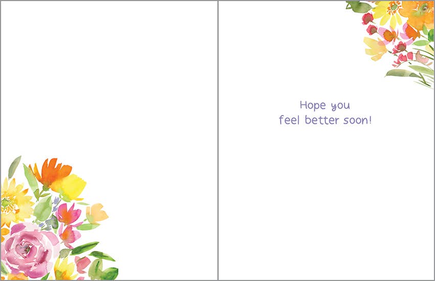 Get Well Greeting Card - Big Flower Bouquet