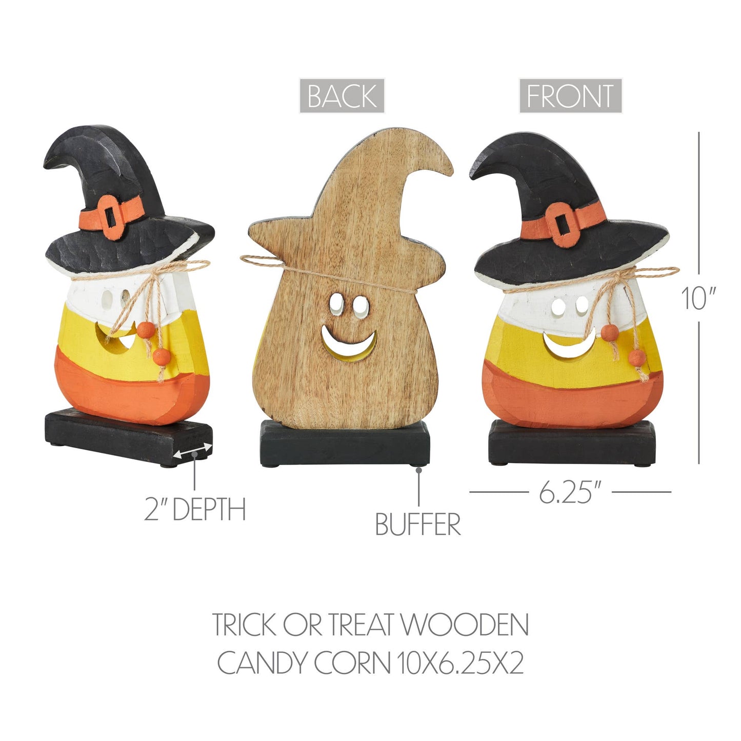 Halloween Candy Corn Figurine Witch Hat Fall Farmhouse Decor