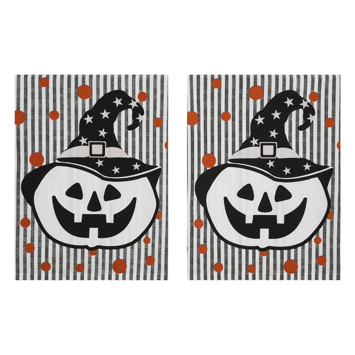 Halloween Jack O Lantern Fall Tea Towels 2pc