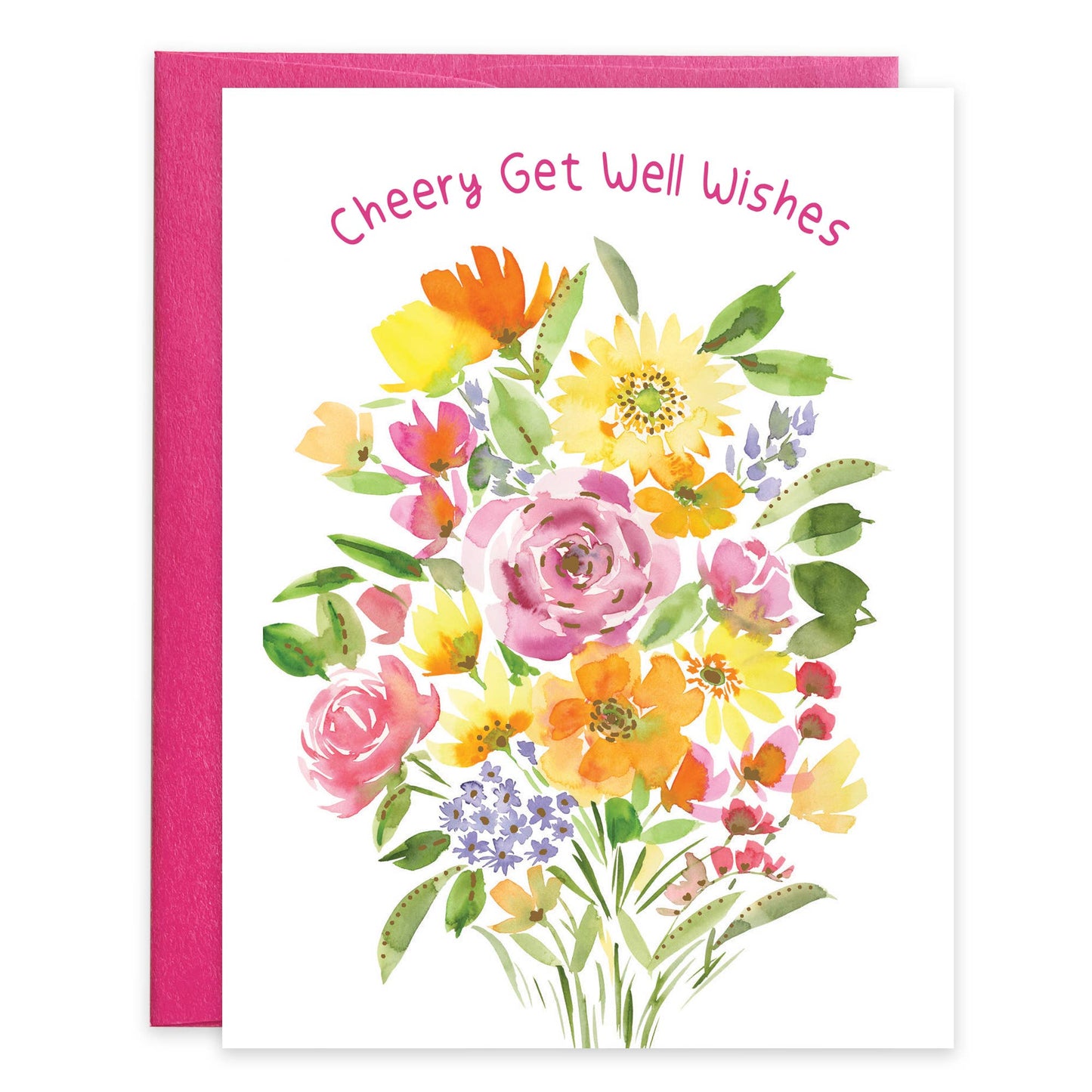 Get Well Greeting Card - Big Flower Bouquet