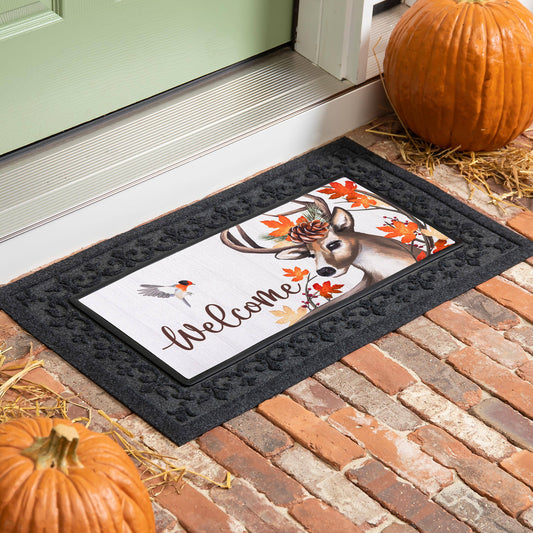 Autumn Deer Wreath Sassafras Mat