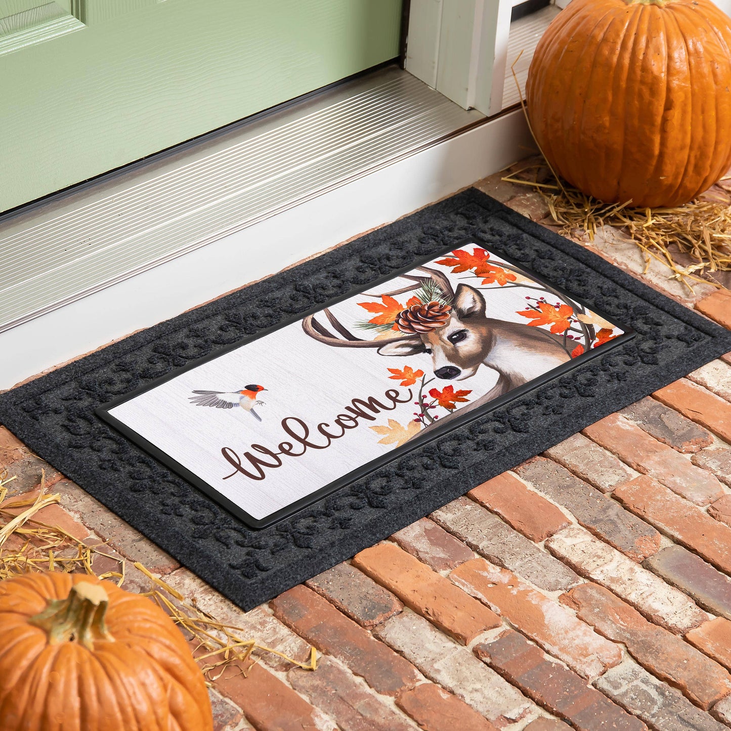 Autumn Deer Wreath Sassafras Mat