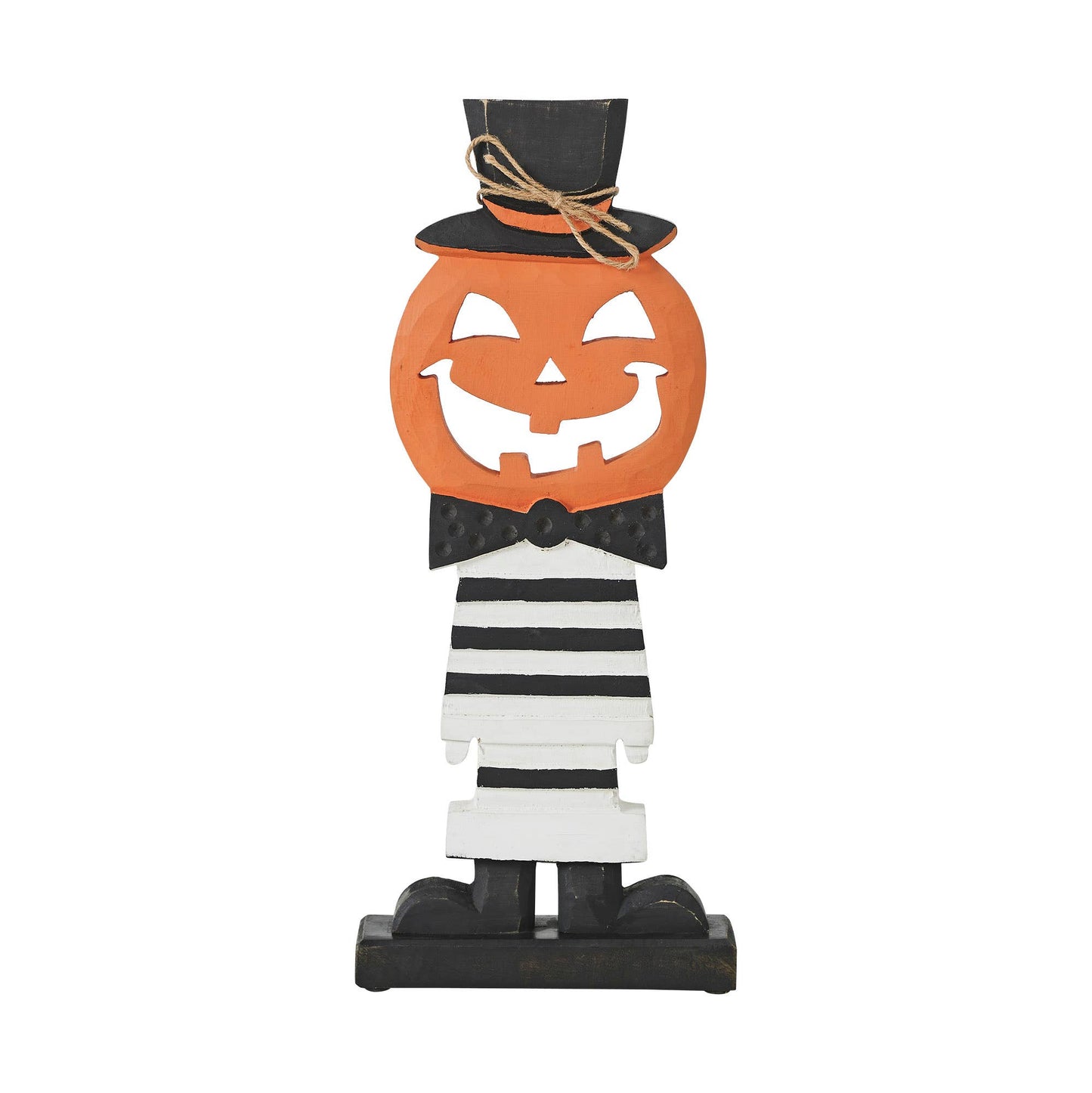 Jack-O'-Lantern with Top Hat Halloween Shelf Sitter 17.5"